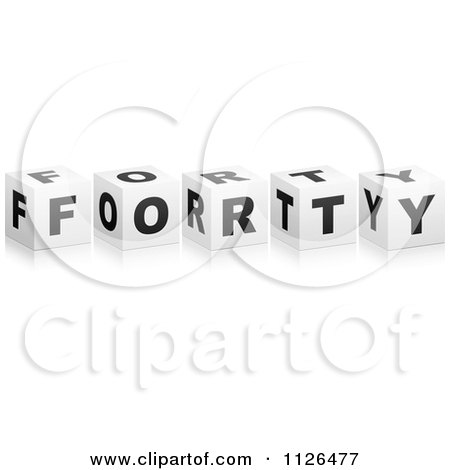 Clipart Of 3d FORTY Cubes - Royalty Free Vector Illustration by Andrei Marincas