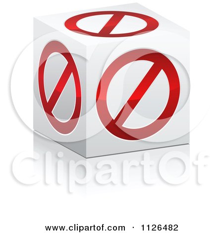 Clipart Of A 3d Forbidden Restricted Box - Royalty Free Vector Illustration by Andrei Marincas