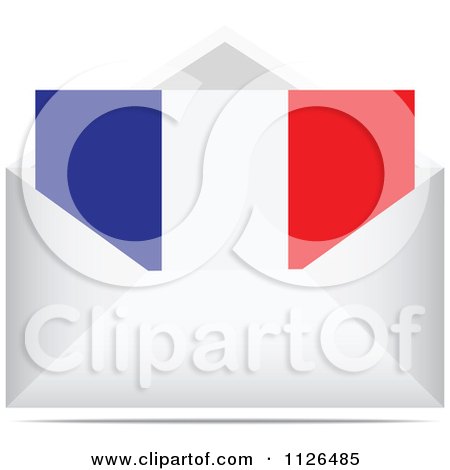 Clipart Of A French Letter In An Envelope - Royalty Free Vector Illustration by Andrei Marincas