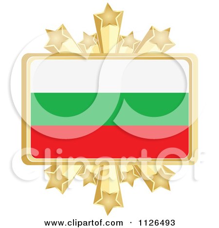 Clipart Of A Bulgarian Flag With A Golden Stars Frame - Royalty Free Vector Illustration by Andrei Marincas