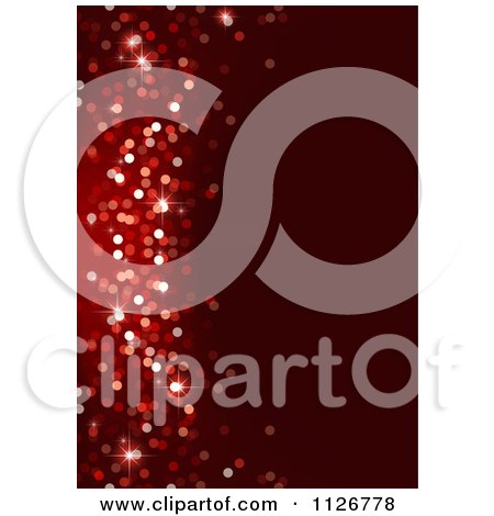 Clipart Of A Red Christmas Magic Bokeh Background With Copyspace - Royalty Free Vector Illustration by dero