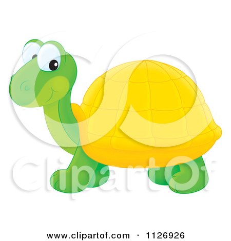 Cartoon Of A Cute Tortoise - Royalty Free Clipart by Alex Bannykh