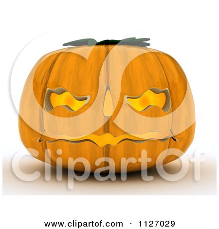 Clipart Of A 3d Carved Jackolantern Halloween Pumpkin - Royalty Free CGI Illustration by KJ Pargeter
