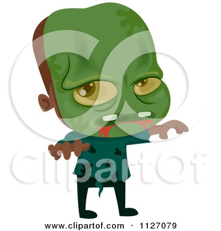 Cartoon Of A Boy In A Zombie Costume - Royalty Free Vector Clipart by BNP Design Studio