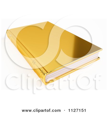 Clipart Of A 3d Golden Book - Royalty Free CGI Illustration by Leo Blanchette