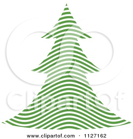Clipart Of A Green Wave Christmas Tree - Royalty Free Vector Illustration by dero