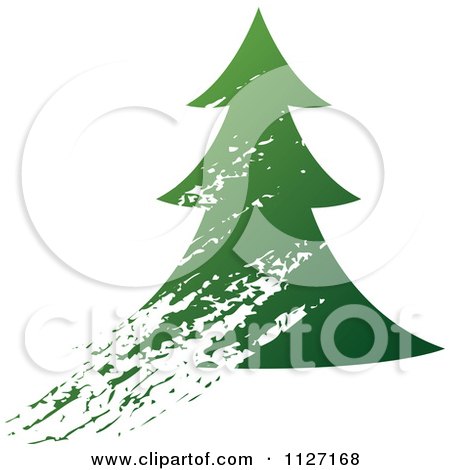 Clipart Of A Grungy Christmas Tree - Royalty Free Vector Illustration by dero