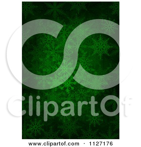 Clipart Of A Green Christmas Snowflake Background - Royalty Free Vector Illustration by dero