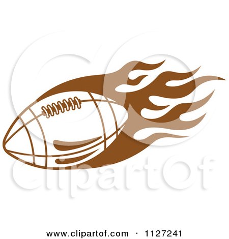 Clipart Of A Brown American Football With Tribal Flames 2 - Royalty Free Vector Illustration by Vector Tradition SM