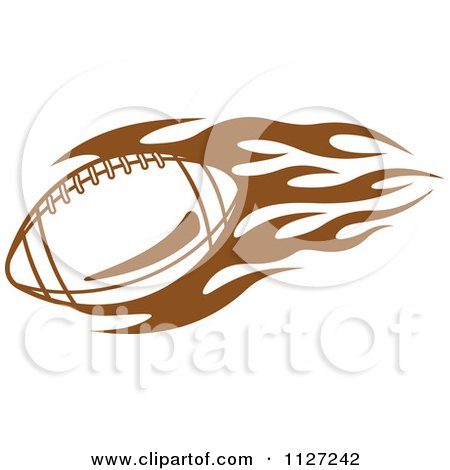 Clipart Of A Brown American Football With Tribal Flames 3 - Royalty Free Vector Illustration by Vector Tradition SM