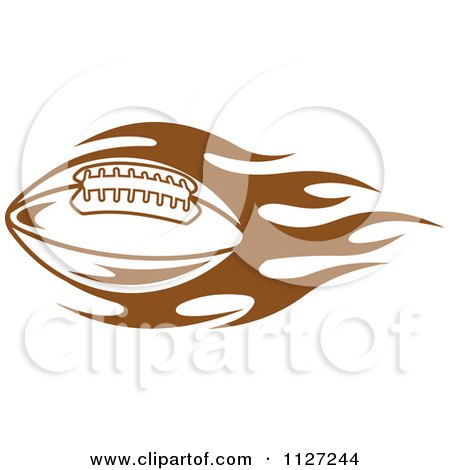 Clipart Of A Brown American Football With Tribal Flames 6 - Royalty Free Vector Illustration by Vector Tradition SM