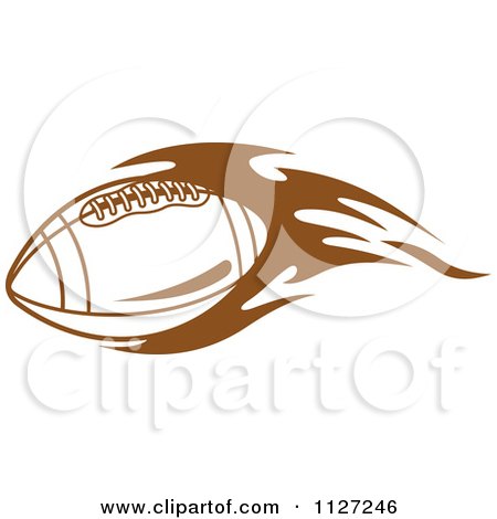 Clipart Of A Brown American Football With Tribal Flames 8 - Royalty Free Vector Illustration by Vector Tradition SM