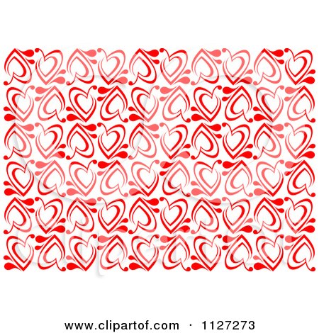 Clipart Of A Seamless Red Heart Background Pattern - Royalty Free Vector Illustration by Vector Tradition SM