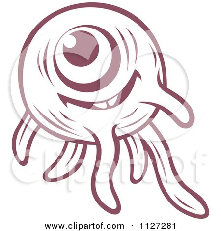 Clipart Of A Cute Amoeba Or Monster 3 - Royalty Free Vector Illustration by Vector Tradition SM