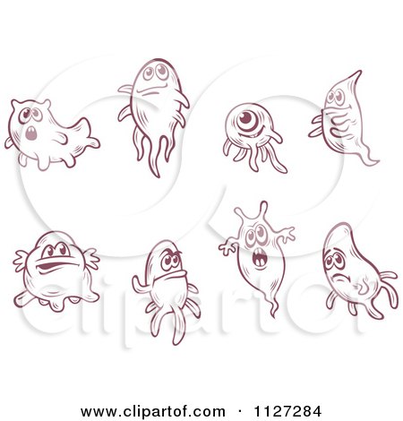 Clipart Of Cute Amoebas Monsters - Royalty Free Vector Illustration by Vector Tradition SM