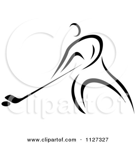 Clipart Of A Black And White Hockey Player - Royalty Free Vector Illustration by Vector Tradition SM