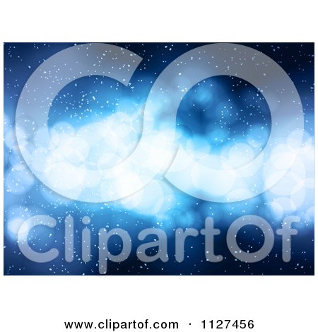 Clipart Of A Background Of Sparkly Blue Lights - Royalty Free Vector Illustration by elaineitalia