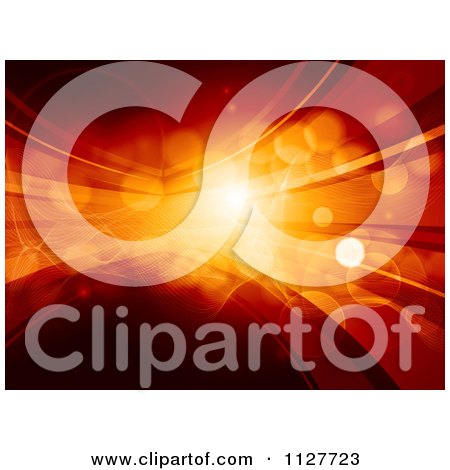 Clipart Of An Abstract Time Travel Background Of Glowing Lights - Royalty Free Vector Illustration by elaineitalia