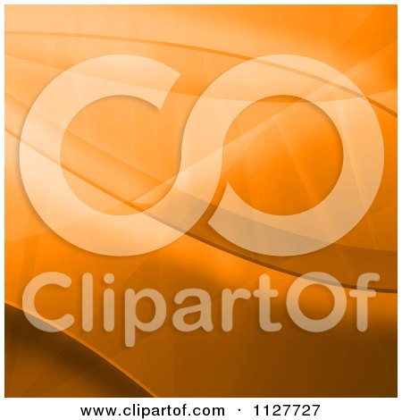 Clipart Of An Abstract Orange Background With Waves And Light - Royalty Free Illustration by elaineitalia