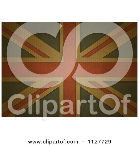 Clipart Of A Union Jack Flag On Corrugated Cardboard - Royalty Free Illustration by elaineitalia