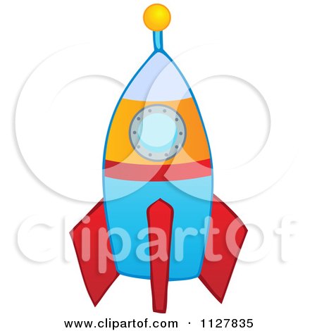 Cartoon Of A Toy Rocket - Royalty Free Vector Clipart by visekart