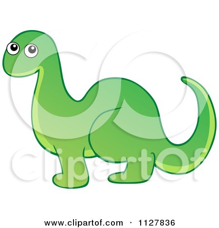 Cartoon Of A Green Toy Dinosaur - Royalty Free Vector Clipart by visekart