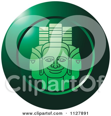 Clipart Of A Green Indian God Faces Icon - Royalty Free Vector Illustration by Lal Perera