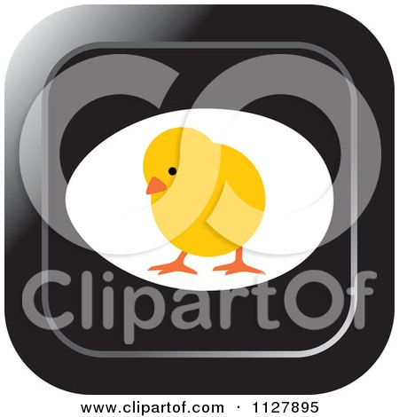 Clipart Of A Chick And Egg Icon - Royalty Free Vector Illustration by Lal Perera