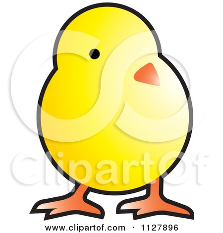 Clipart Of A Yellow Chick - Royalty Free Vector Illustration by Lal Perera