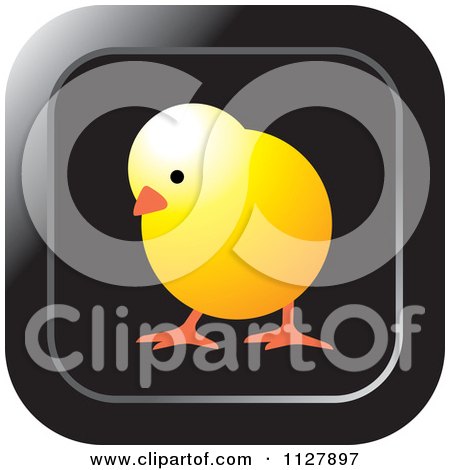Clipart Of A Yellow Chick Icon - Royalty Free Vector Illustration by Lal Perera
