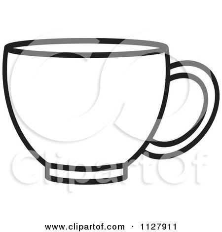 Clipart Of An Outlined Cup - Royalty Free Vector Illustration by Lal Perera