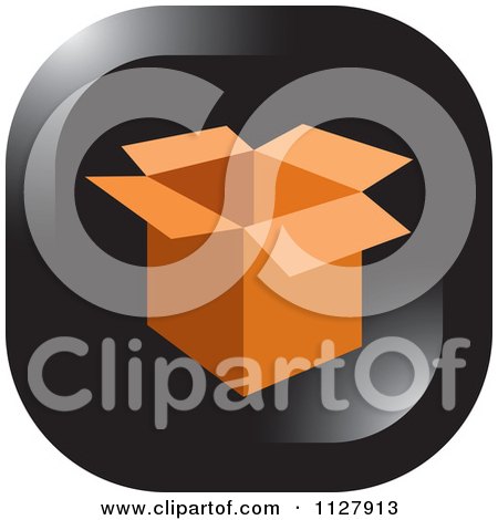 Clipart Of An Open Cardboard Box Icon - Royalty Free Vector Illustration by Lal Perera