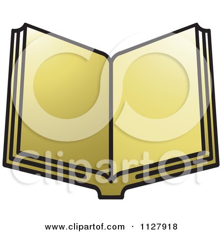 Clipart Of A Golden Open Book - Royalty Free Vector Illustration by Lal Perera