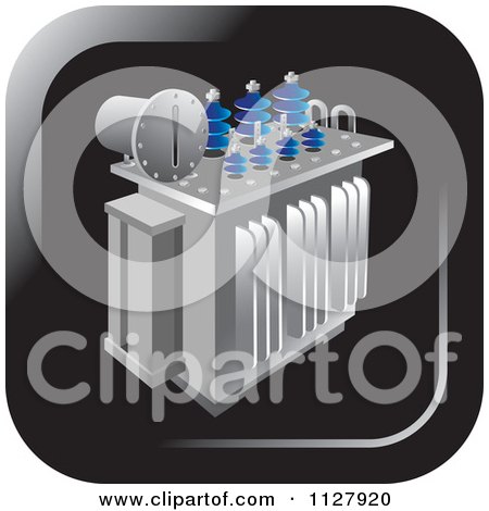 Clipart Of An Electrical Substation Transformer Icon - Royalty Free Vector Illustration by Lal Perera