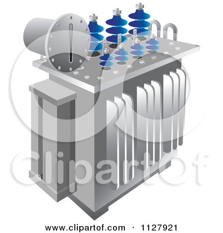 Clipart Of An Electrical Substation Transformer - Royalty Free Vector Illustration by Lal Perera