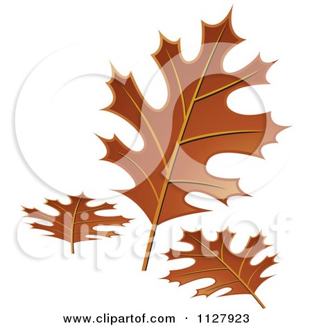 Clipart Of Autumn Oak Leaves - Royalty Free Vector Illustration by Lal Perera