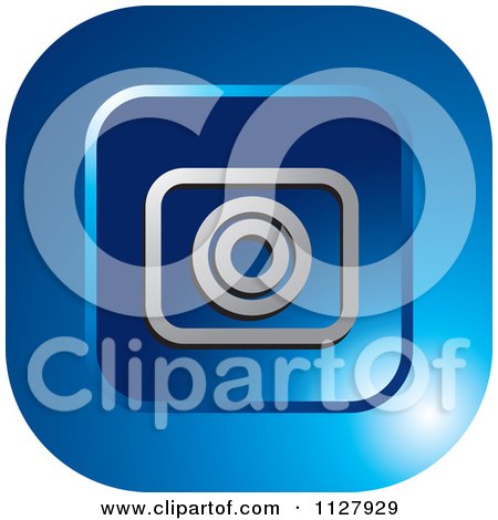 Clipart Of A Blue Photo Capture Icon - Royalty Free Vector Illustration by Lal Perera