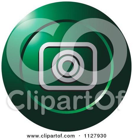 Clipart Of A Green Photo Capture Icon - Royalty Free Vector Illustration by Lal Perera