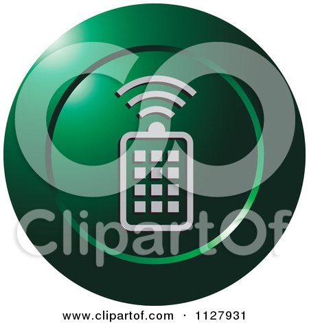 Clipart Of A Green Wireless Icon - Royalty Free Vector Illustration by Lal Perera