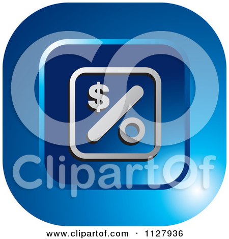 Clipart Of A Blue Rate Icon - Royalty Free Vector Illustration by Lal Perera