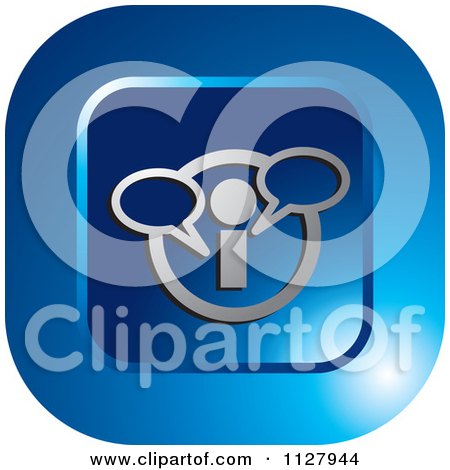 Clipart Of A Blue Inquire Icon - Royalty Free Vector Illustration by Lal Perera