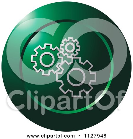 Clipart Of A Green Gear Configure Settings Icon - Royalty Free Vector Illustration by Lal Perera