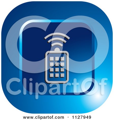Clipart Of A Blue Wireless Icon - Royalty Free Vector Illustration by Lal Perera