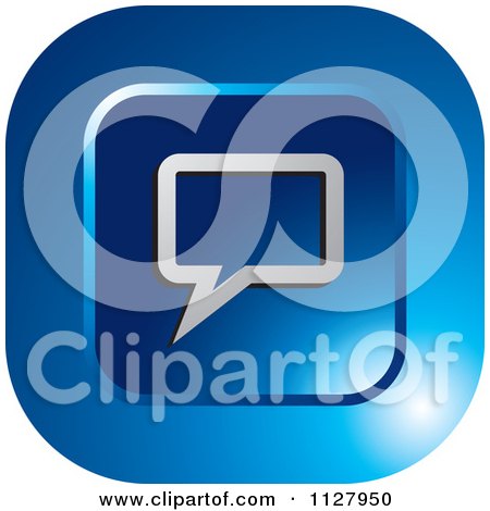 Clipart Of A Blue Chat Icon - Royalty Free Vector Illustration by Lal Perera