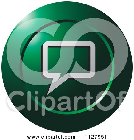 Clipart Of A Green Chat Icon - Royalty Free Vector Illustration by Lal Perera