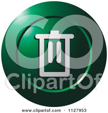 Clipart Of A Green Trash Can Icon - Royalty Free Vector Illustration by Lal Perera