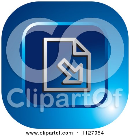 Clipart Of A Blue Import Document Icon - Royalty Free Vector Illustration by Lal Perera