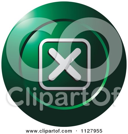 Clipart Of A Green Close X Icon - Royalty Free Vector Illustration by Lal Perera