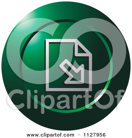 Clipart Of A Green Import Document Icon - Royalty Free Vector Illustration by Lal Perera