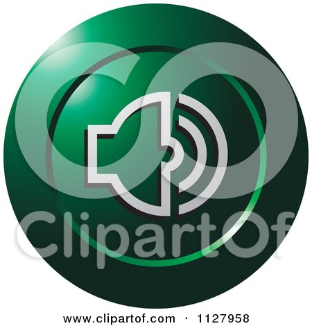 Clipart Of A Green Audio Icon - Royalty Free Vector Illustration by Lal Perera